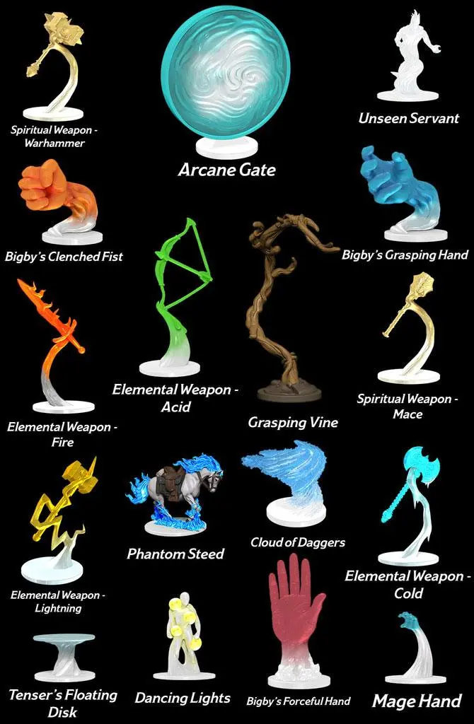 D&amp;D Icons of the Realms Miniatures Spell Effects: Arcane Fury &amp; Divine Might product photo