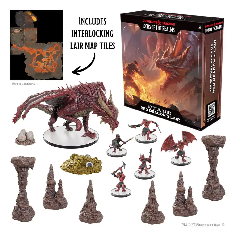 D&amp;D Icons of the Realms pre-painted Miniatures Adventure in a Box - Red Dragon's Lair product photo