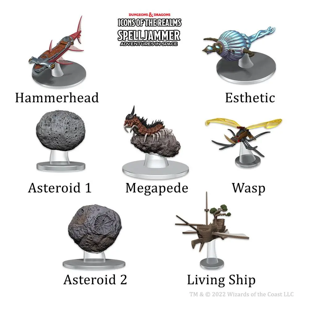 D&amp;D Icons of the Realms Spelljammer Adventures in Space pre-painted Miniatures Ship Scale - Asteroid Encounters product photo