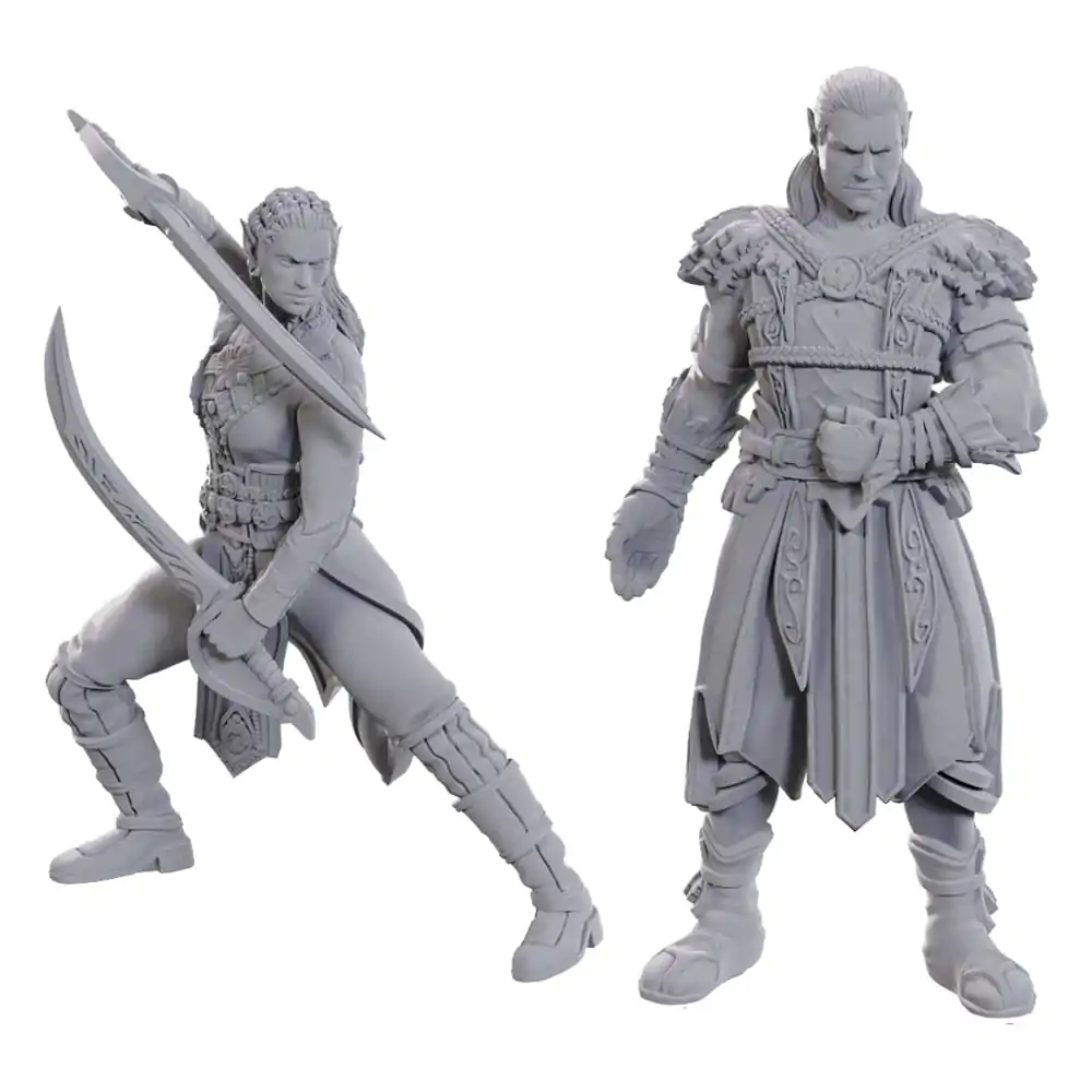 D&D Nolzur's Marvelous Miniatures Unpainted Miniature Jaheira & Halsin product photo