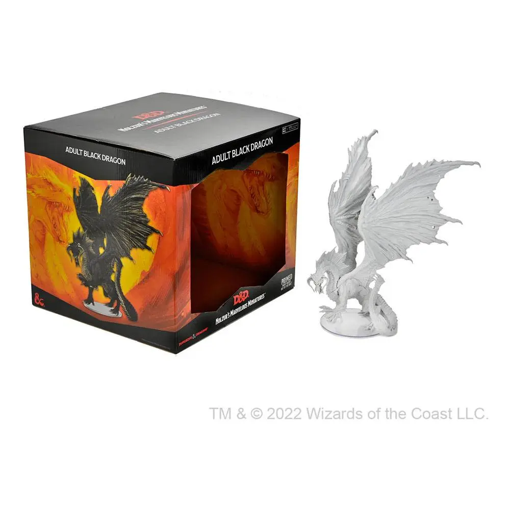 D&amp;D Nolzur's Marvelous Miniatures Unpainted Miniature Adult Black Dragon product photo