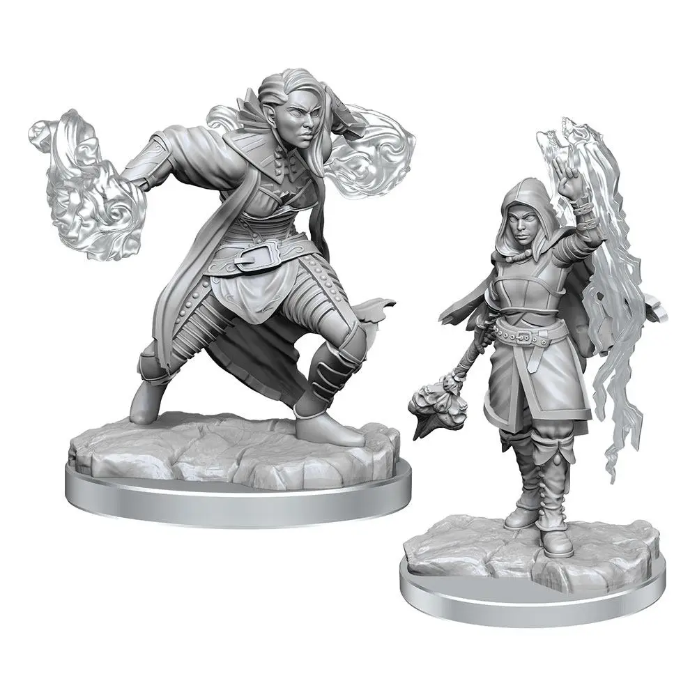 D&amp;D Nolzur's Marvelous Miniatures Unpainted Miniatures 2-Pack Half-Elf Warlock product photo