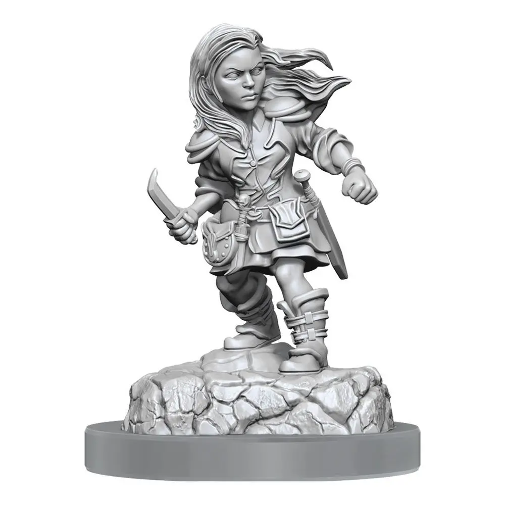 D&amp;D Nolzur's Marvelous Miniatures Unpainted Miniatures 2-Pack Halfling Rogue Female product photo