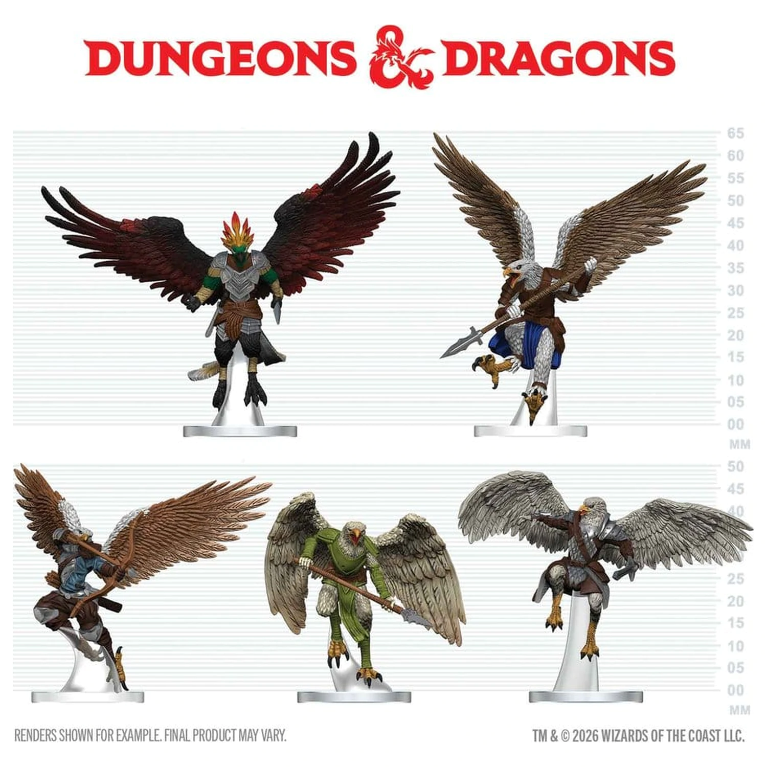 D&D Icons of the Realms Mini Figures Aarakocra Flock 20 cm product photo