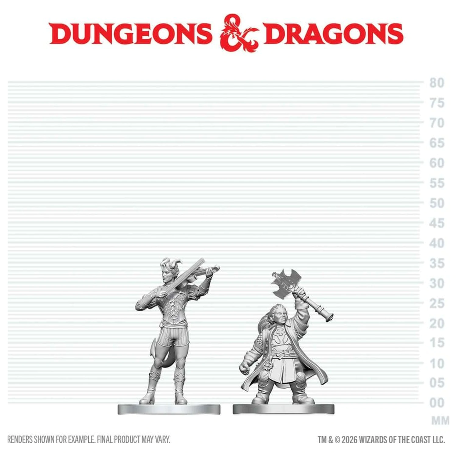 D&D Nolzur's Marvelous Miniatures Mini Figures Tiefling Bard & Dwarf Cleric 13 cm product photo