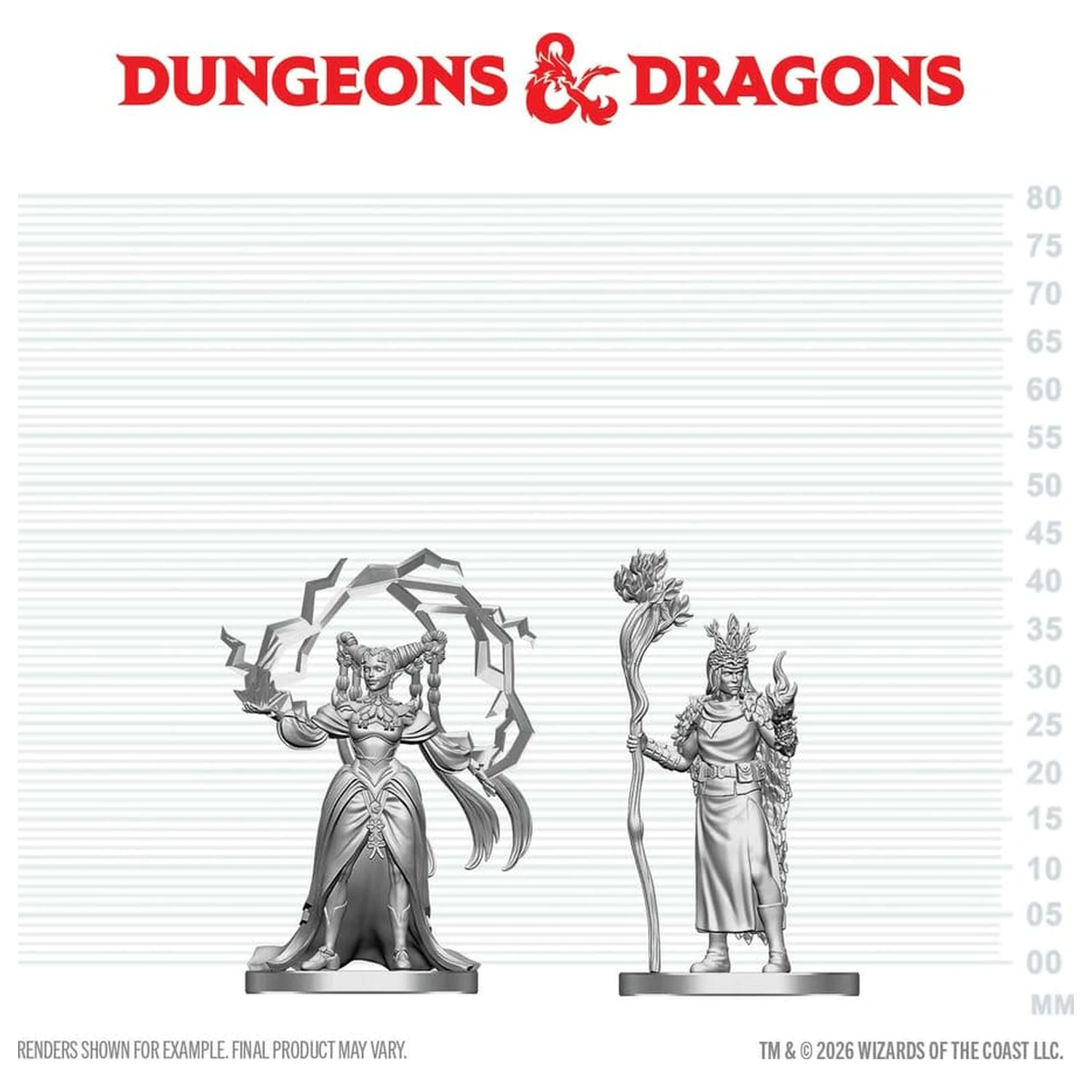 D&D Nolzur's Marvelous Miniatures Mini Figures Human Druid & Elf Sorcerer product photo