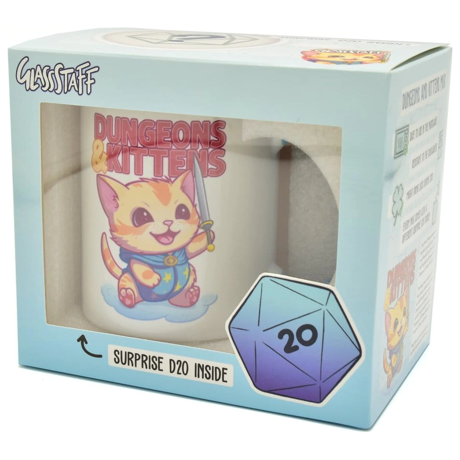 Dungeons & Kittens Gift Set Mug & Dice D20 product photo