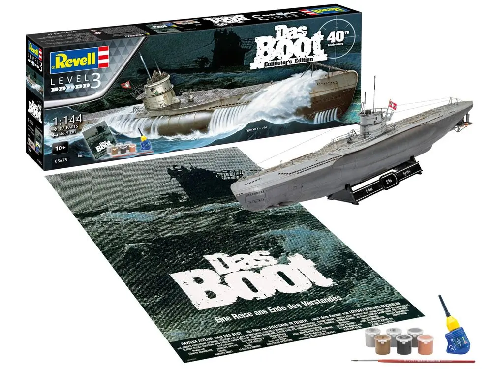 Das Boot Model Kit Gift Set 1/144 U-Boot U96 Typ VII C 40th Anniversary 46 cm product photo