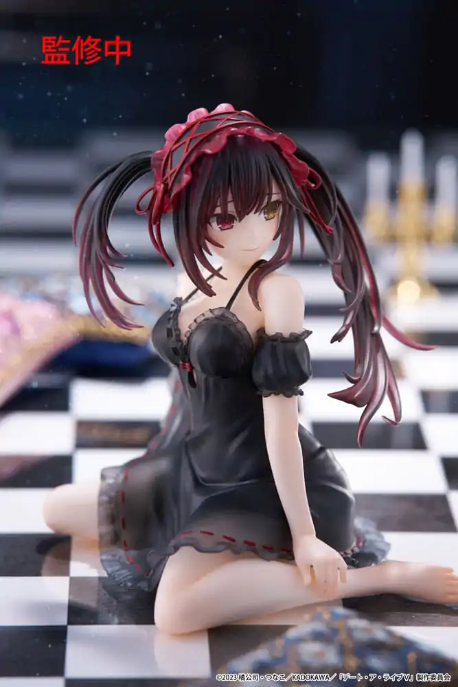 Date A Live V PVC Statue Desktop Cute Figure Kurumi Tokisaki Nightwear Ver. 13 cm product photo