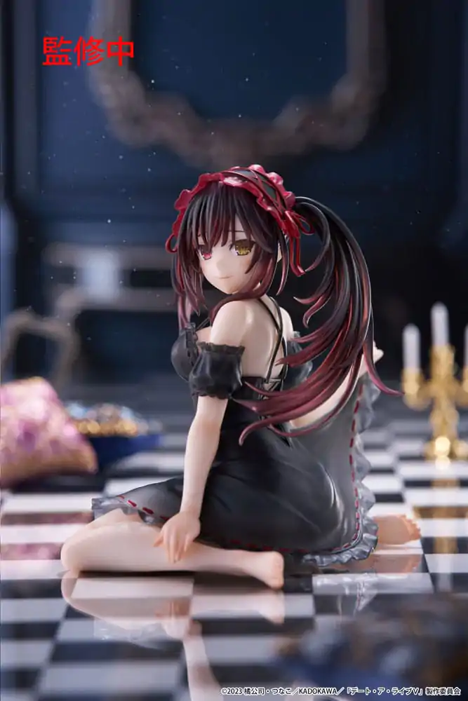 Date A Live V PVC Statue Desktop Cute Figure Kurumi Tokisaki Nightwear Ver. 13 cm product photo