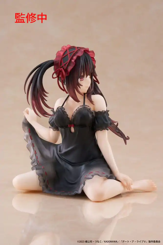Date A Live V PVC Statue Desktop Cute Figure Kurumi Tokisaki Nightwear Ver. 13 cm product photo