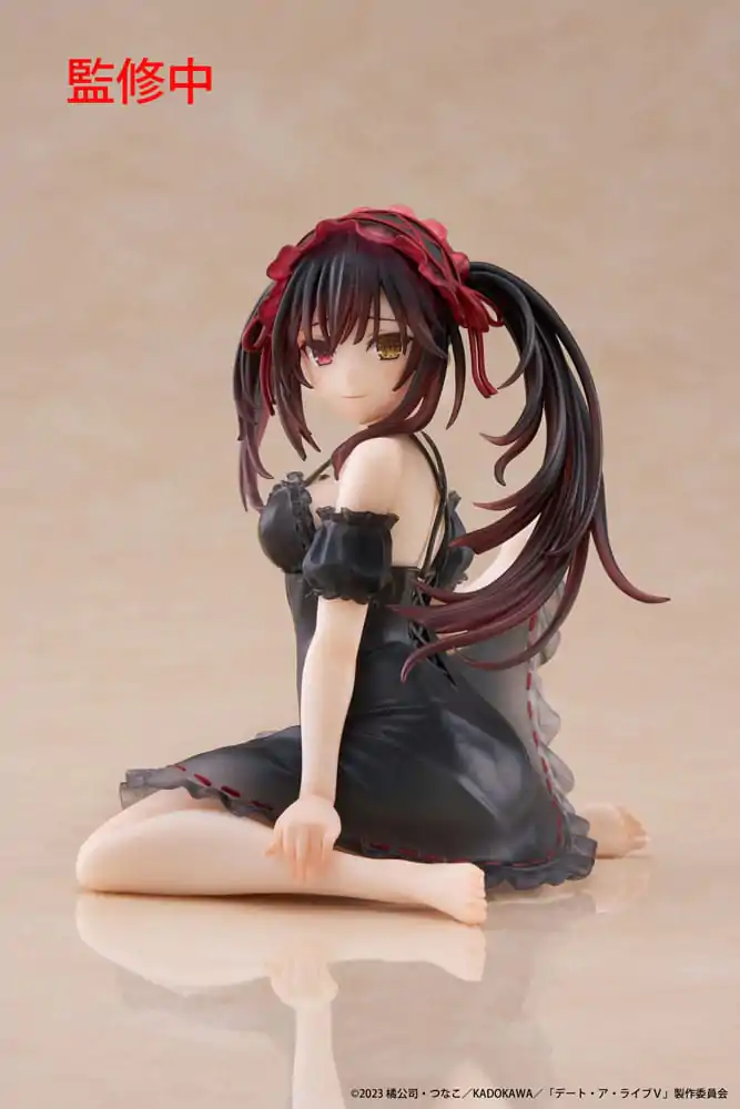 Date A Live V PVC Statue Desktop Cute Figure Kurumi Tokisaki Nightwear Ver. 13 cm product photo