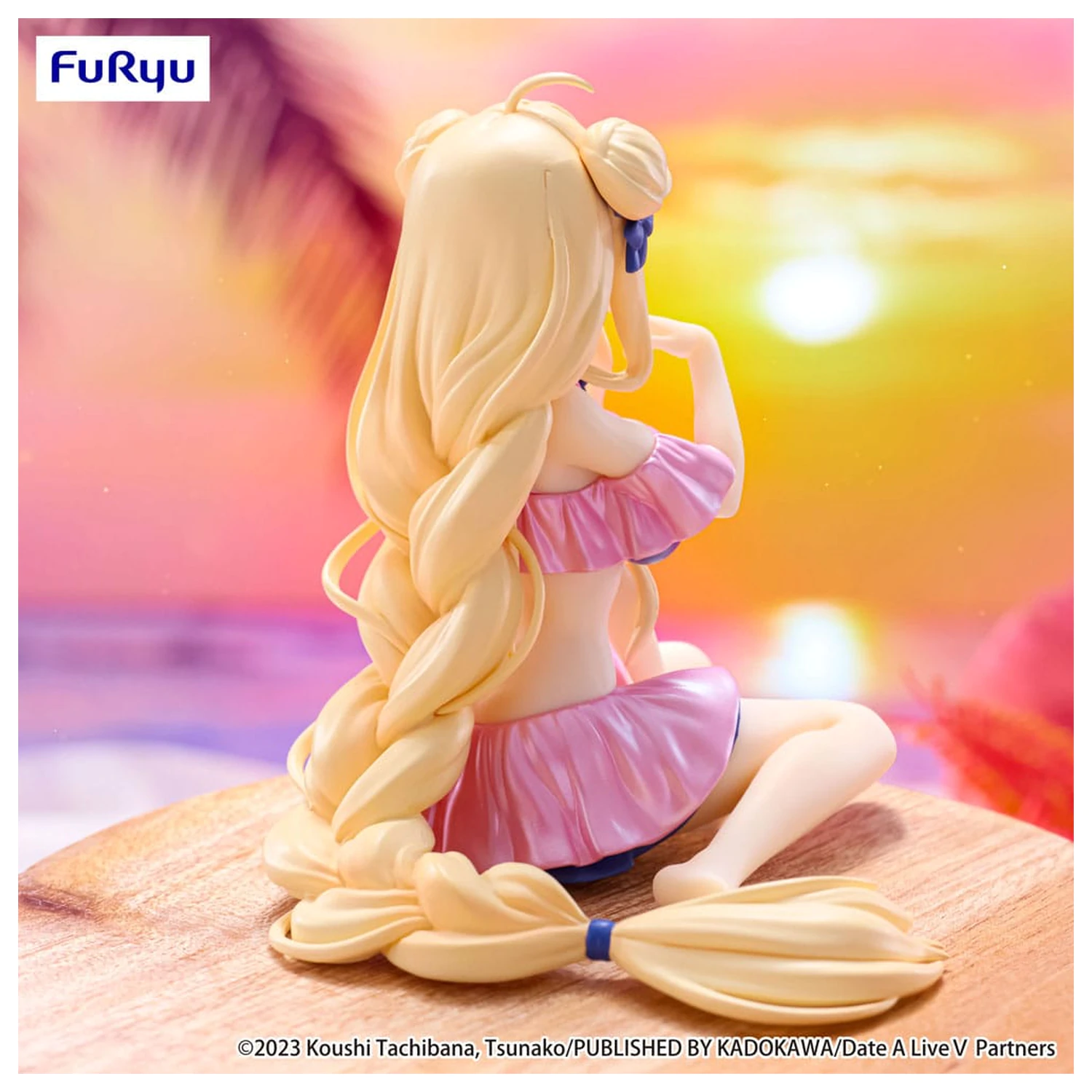 Date A Live V Noodle Stopper PVC Statue Mukuro Hoshimiya Swimsuit Pastel Pink Color Ver. 13 cm    product photo