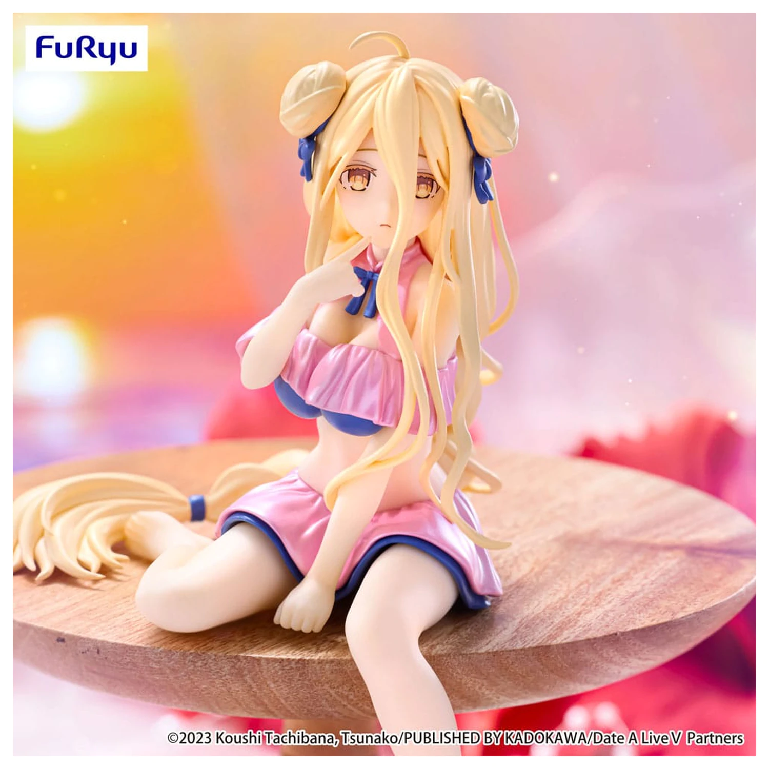 Date A Live V Noodle Stopper PVC Statue Mukuro Hoshimiya Swimsuit Pastel Pink Color Ver. 13 cm    product photo