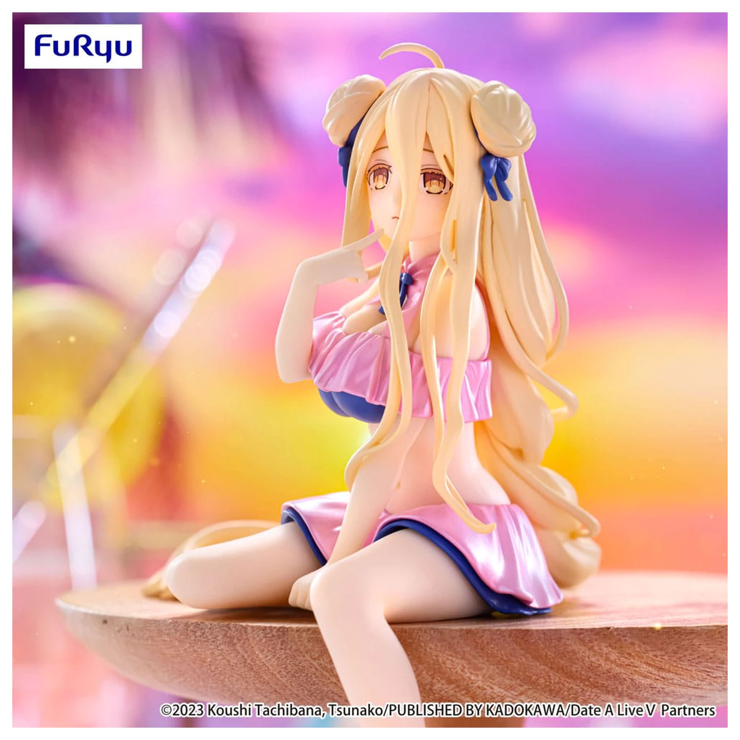 Date A Live V Noodle Stopper PVC Statue Mukuro Hoshimiya Swimsuit Pastel Pink Color Ver. 13 cm    product photo