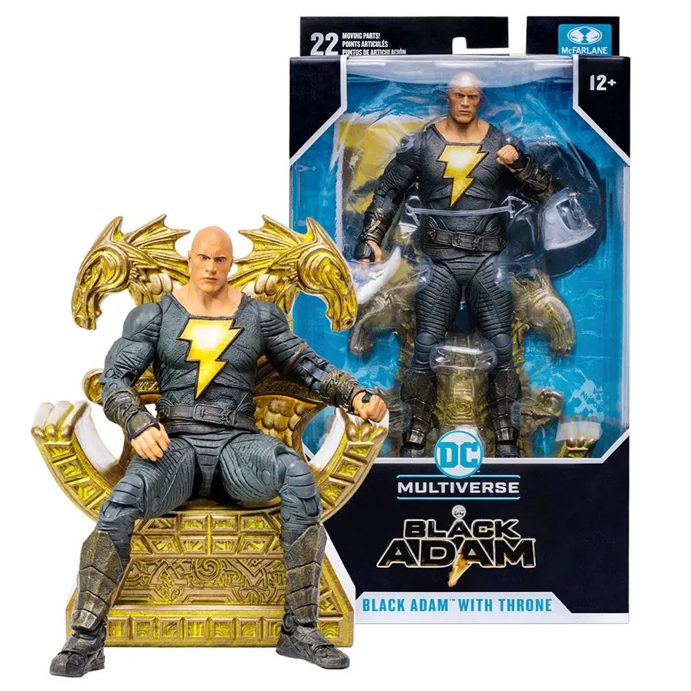 DC Black Adam Movie Action Figure Black Adam with Throne 18 cm product photo