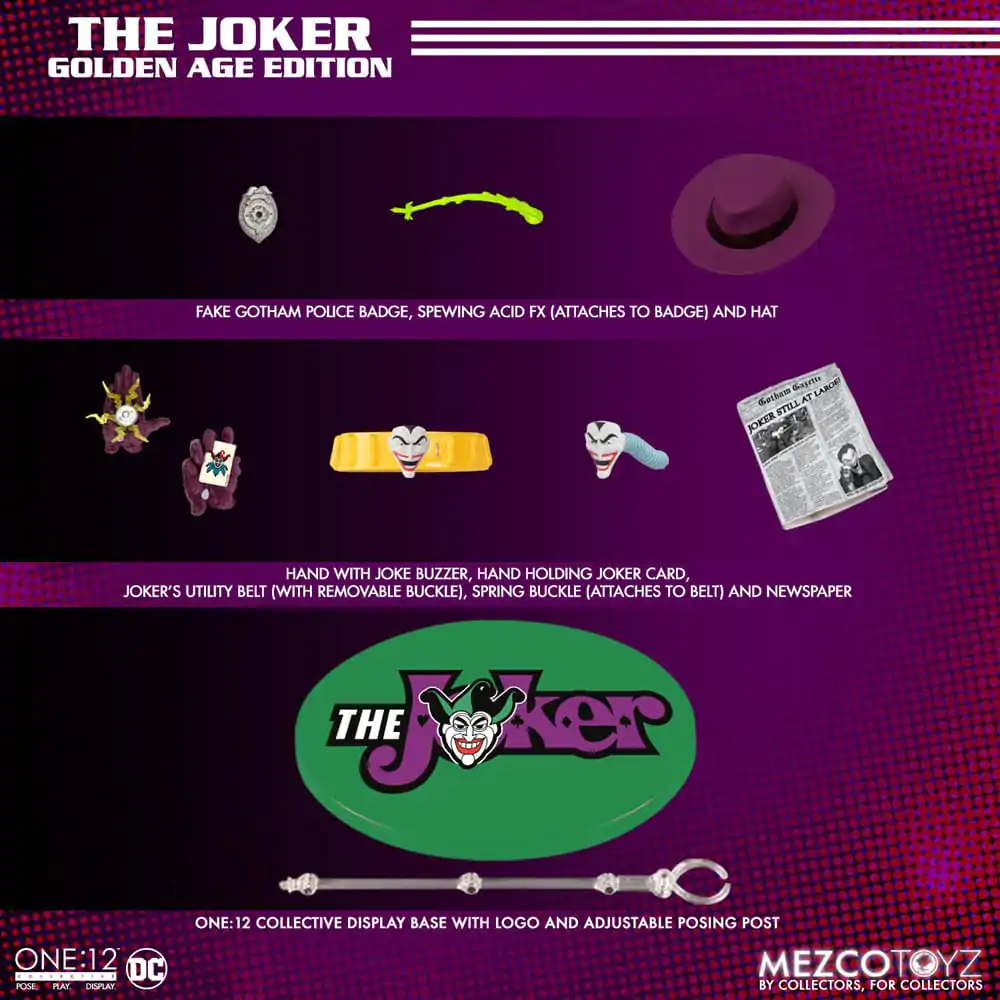 DC Comics Action Figure 1/12 The Joker (Golden Age Edition) 16 cm product photo