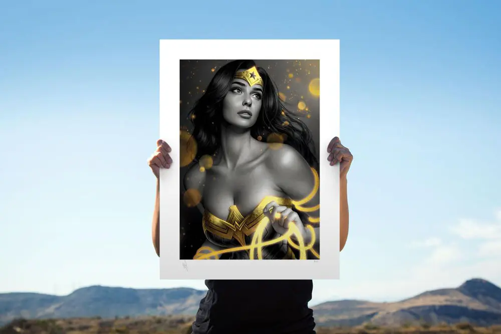 DC Comics Art Print Wonder Woman: Black &amp; Gold 46 x 61 cm - unframed product photo