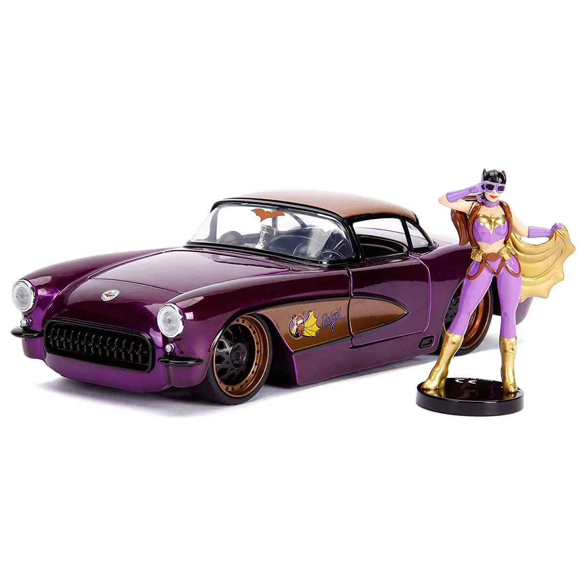 DC Comics Batgirl Chevy Corvette 1957 metal car + figure set product photo