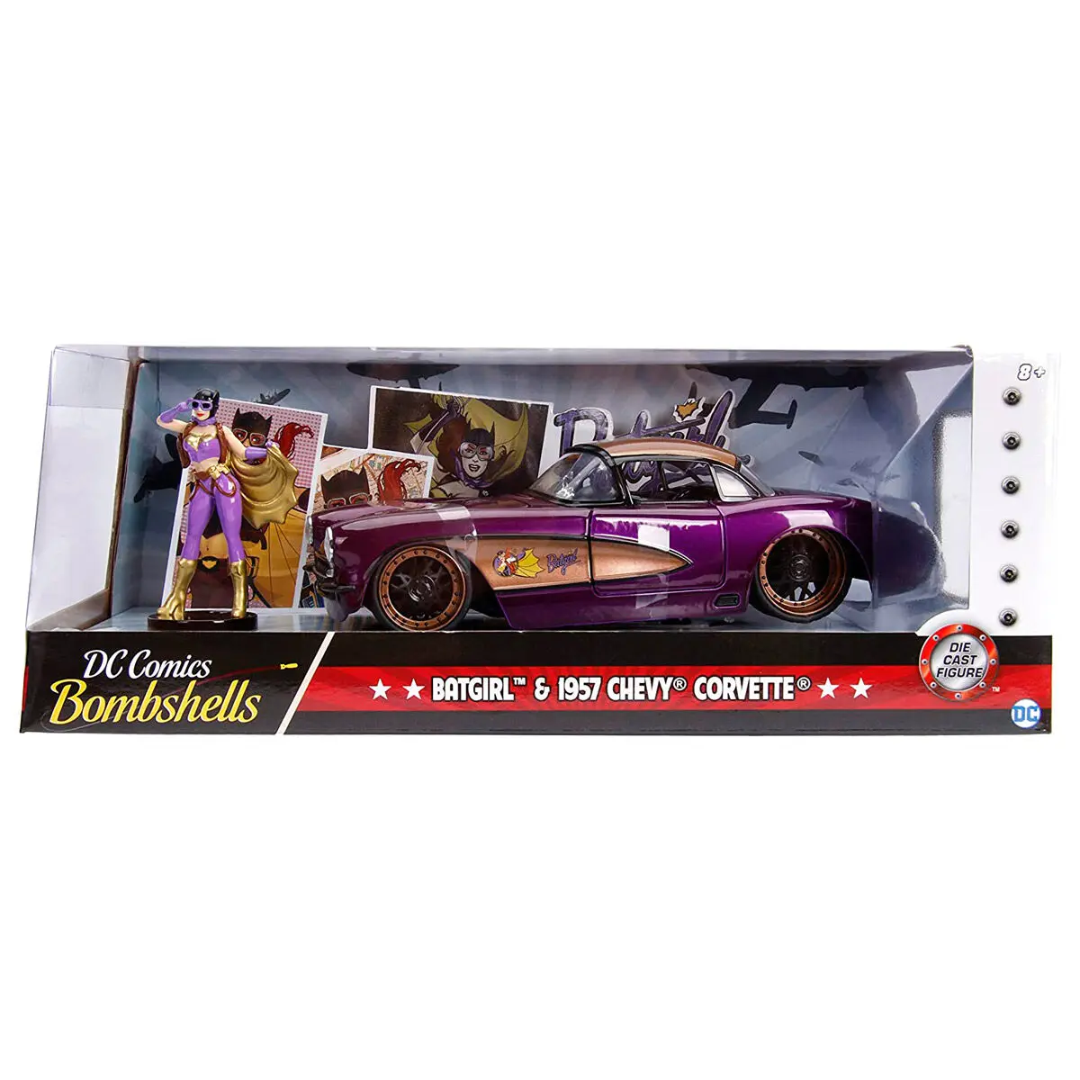 DC Comics Batgirl Chevy Corvette 1957 metal car + figure set product photo
