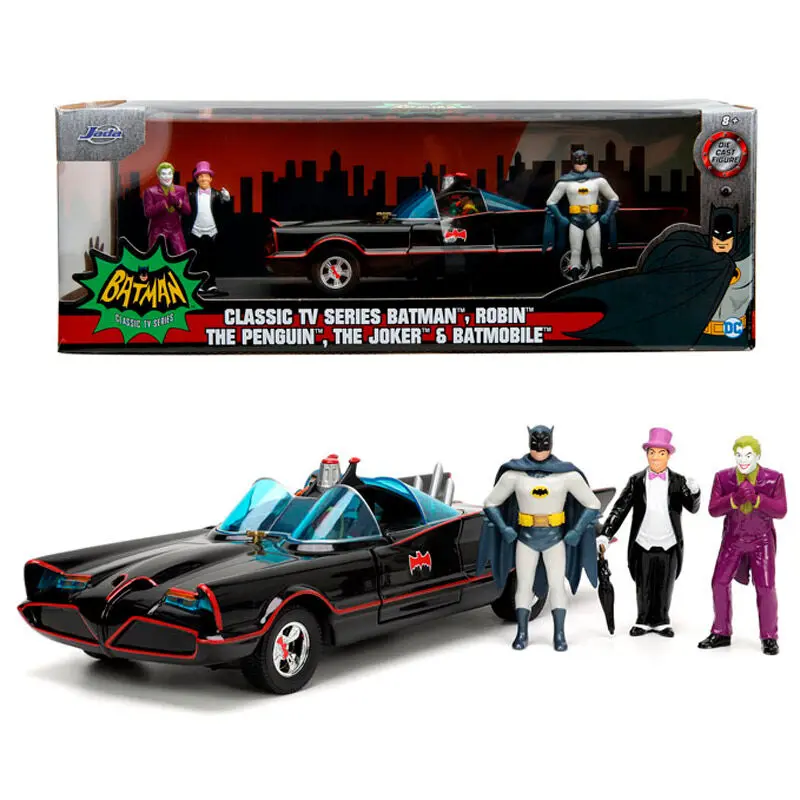 DC Comics Diecast Model 1/24 Batman 1966 Classic Batmobile Deluxe product photo