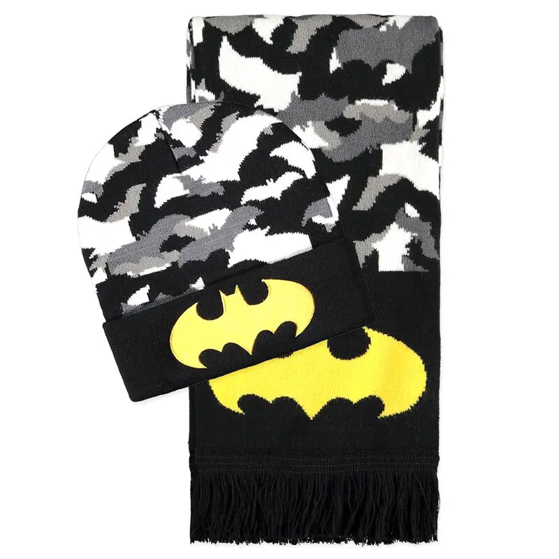 DC Comics Beanie &amp; Scarf Set Batman Logo product photo