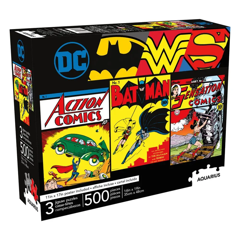 DC Comics Jigsaw Puzzle Batman, Superman, Wonder Woman 3-Pack (500 pieces) product photo