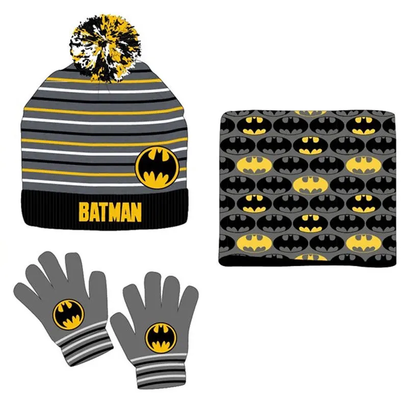 DC Comics Batman winter set snood hat gloves product photo
