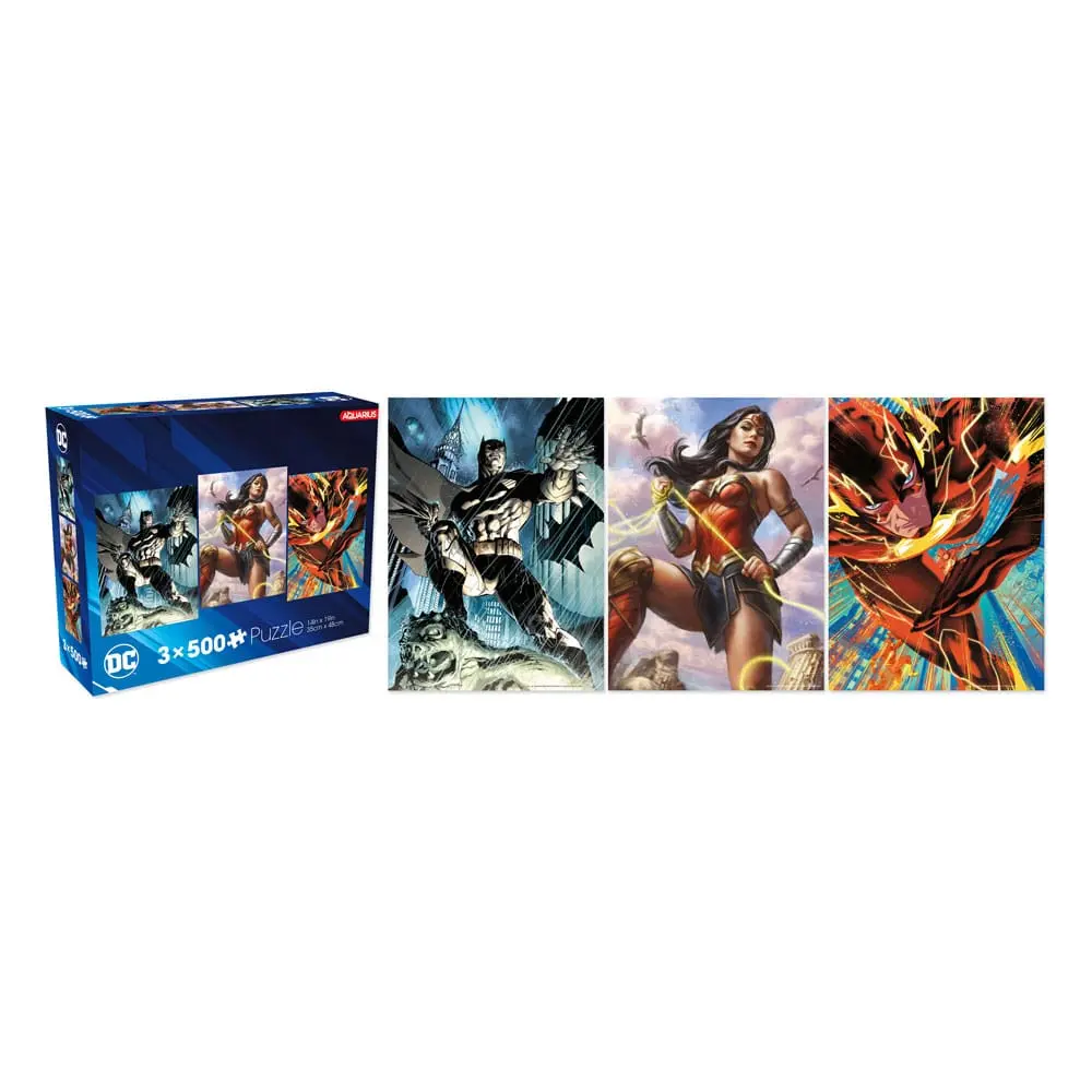 DC Comics Jigsaw Puzzle Batman, The Flash, Wonder Woman 3-Pack (500 pieces) product photo