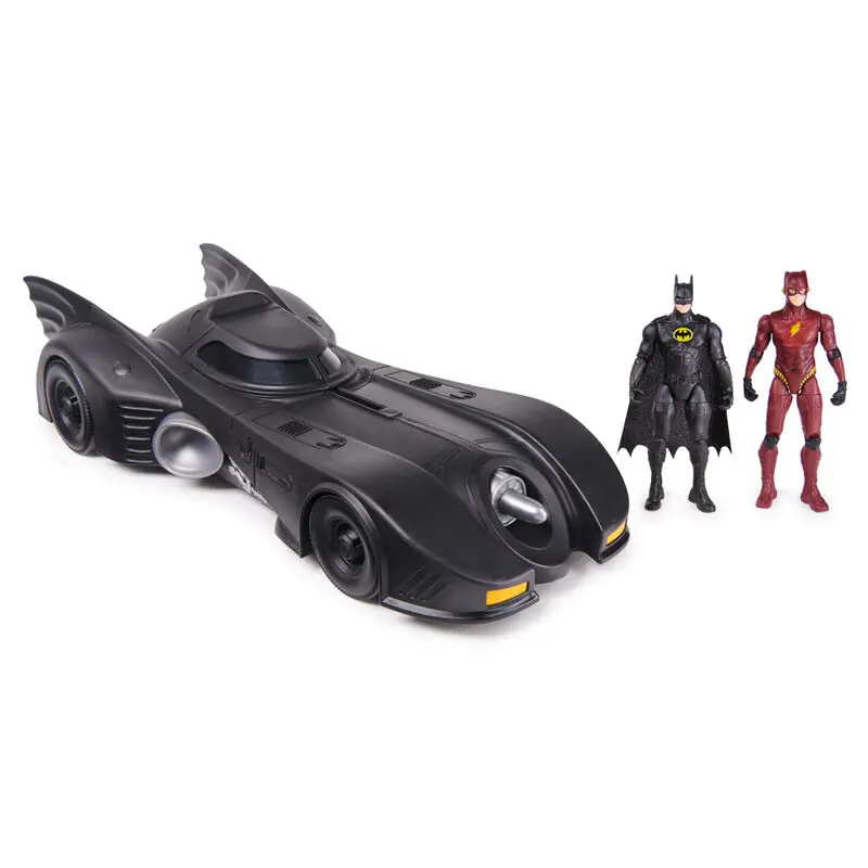 DC Comics Batmobile vehicle + Flash and Batman figures 10cm product photo