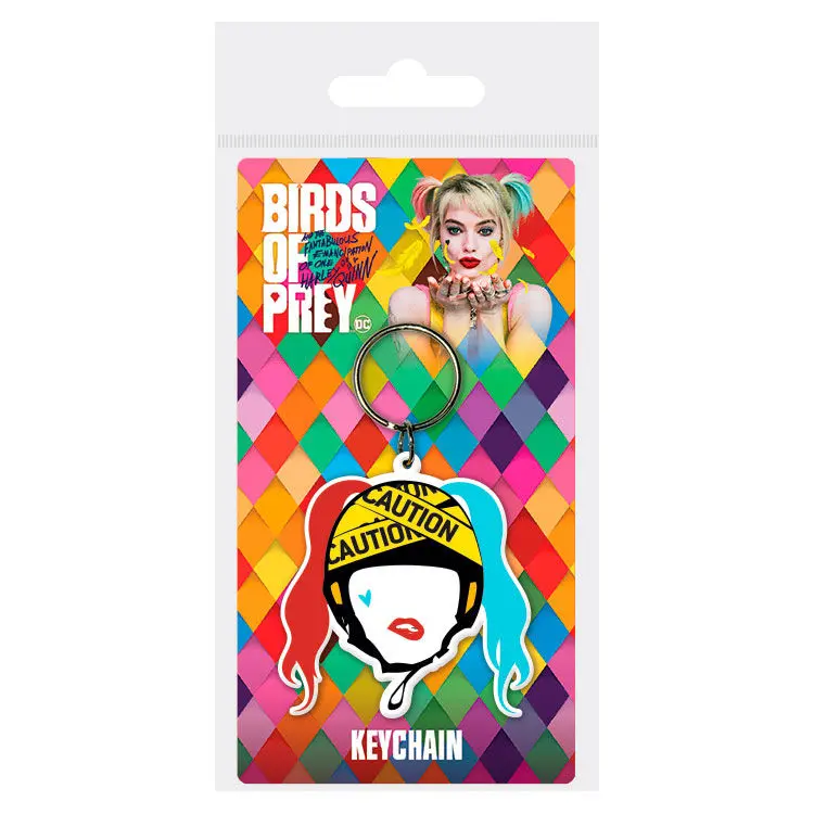 DC Comics Birds of Prey Harley Quinn Caution keychain product photo