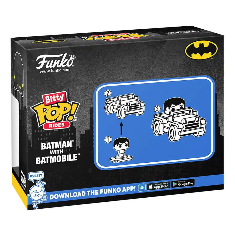 DC Comics Bitty Funko POP! Rides Vinyl Figure Batman w/Batmobile 2,5 cm termékfotó