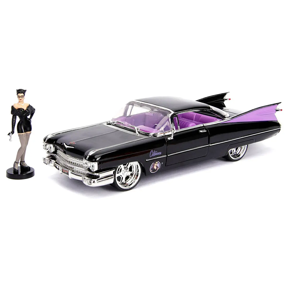 DC Comics Catwoman Cadillac Coupe Deville 1959 metal car + figure set product photo