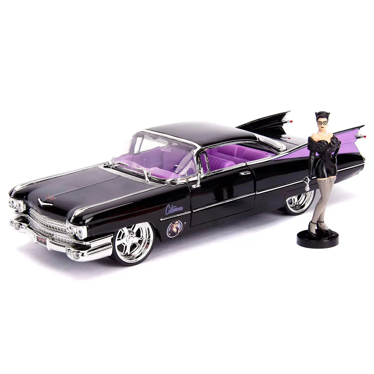 DC Comics Catwoman Cadillac Coupe Deville 1959 metal car + figure set product photo