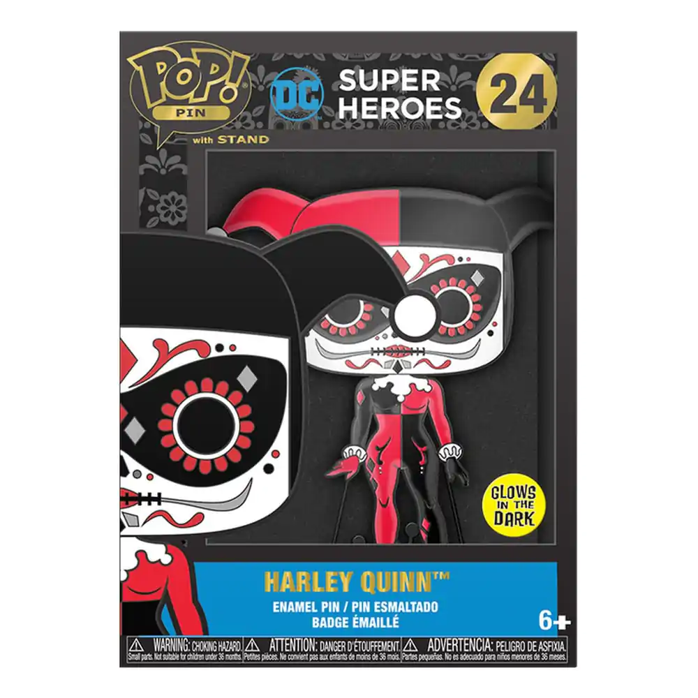 DC Comics DOTD Loungefly POP! Enamel Pin Harley Quinn (Glow-in-the-Dark) 10 cm termékfotó