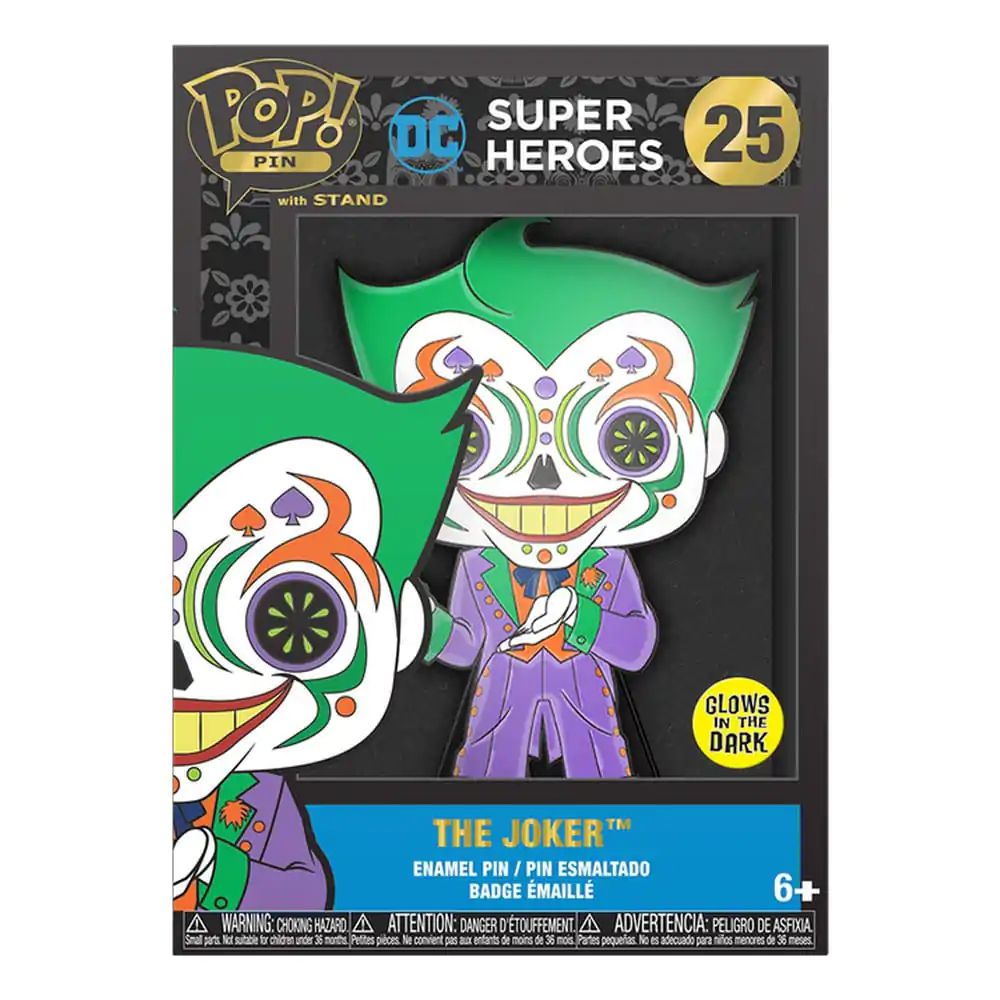 DC Comics DOTD Loungefly POP! Enamel Pin Joker (Glow-in-the-Dark) 10 cm termékfotó