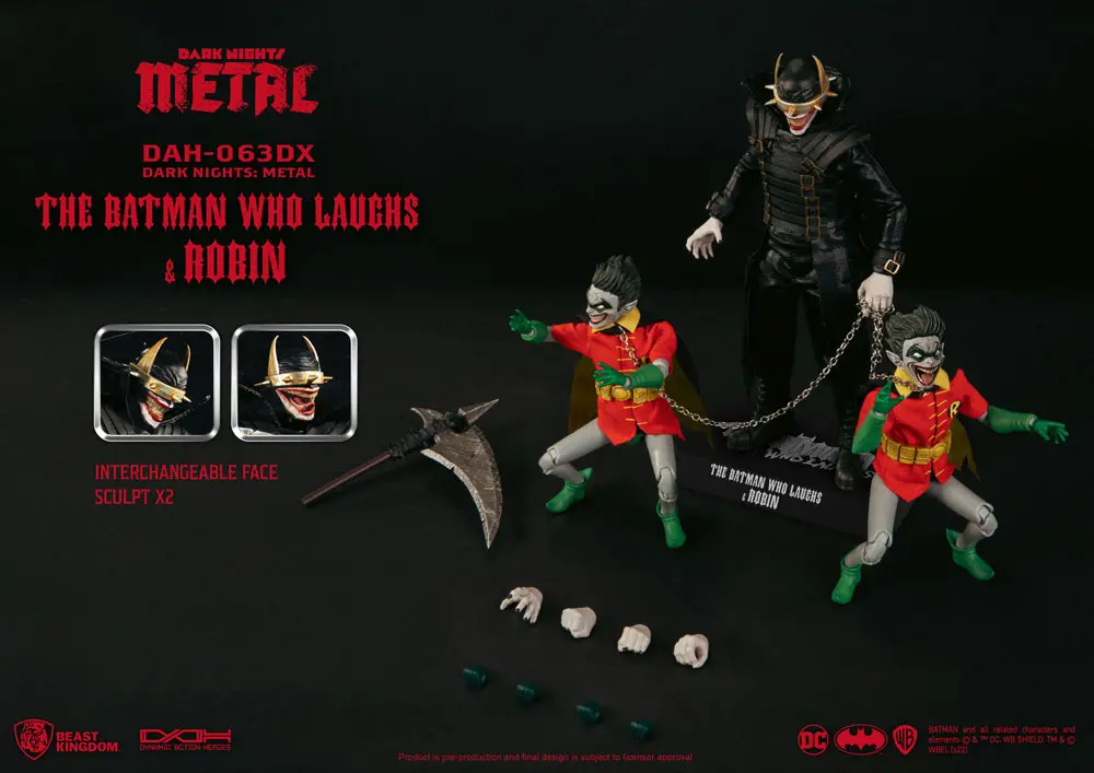 DC Comics Dynamic 8ction Heroes Action Figure 1/9 The Batman Who Laughs and his Rabid Robins DX 20 cm product photo