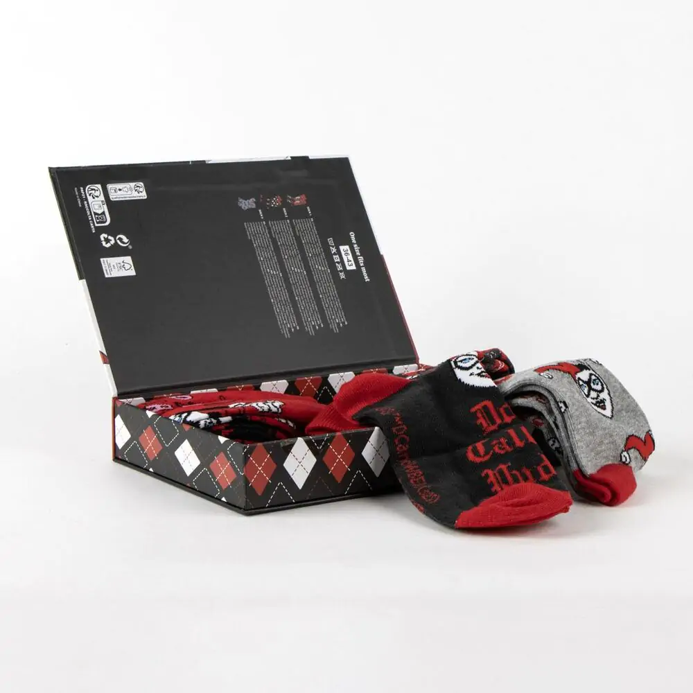 DC Comics Harley Quinn pack 3 adult socks product photo