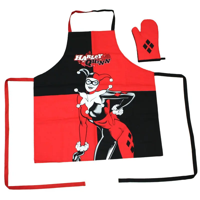 DC Comics Harley Quinn apron and oven glove set product photo