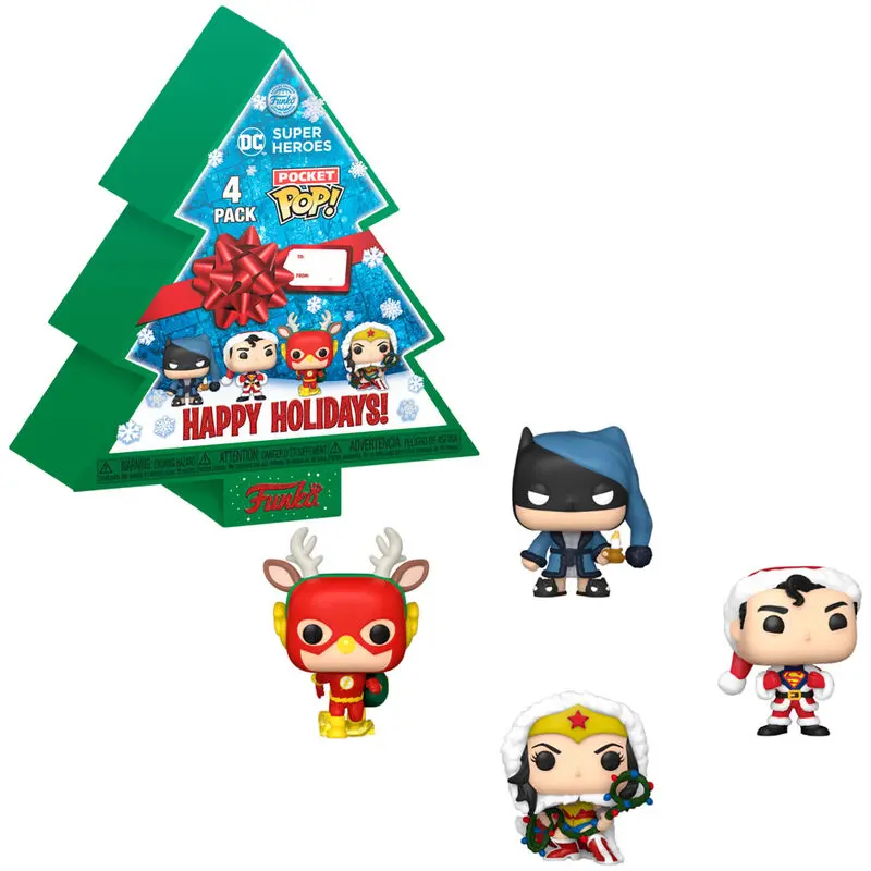 DC Comics Holiday 2022 Pocket POP! Vinyl Figures 4-Pack Tree Holiday Box 4 cm termékfotó