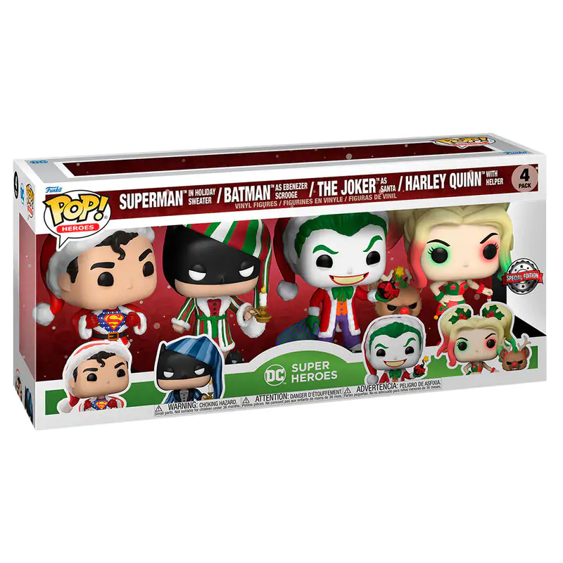 DC Comics POP! Heroes Vinyl Figure 4-Pack Holiday 9 cm product photo