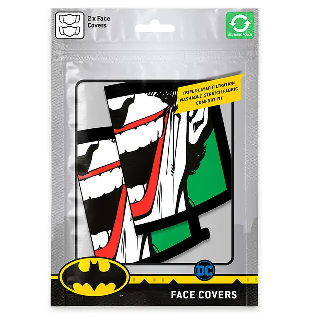 DC Comics Face Masks 2-Pack Joker Face product photo