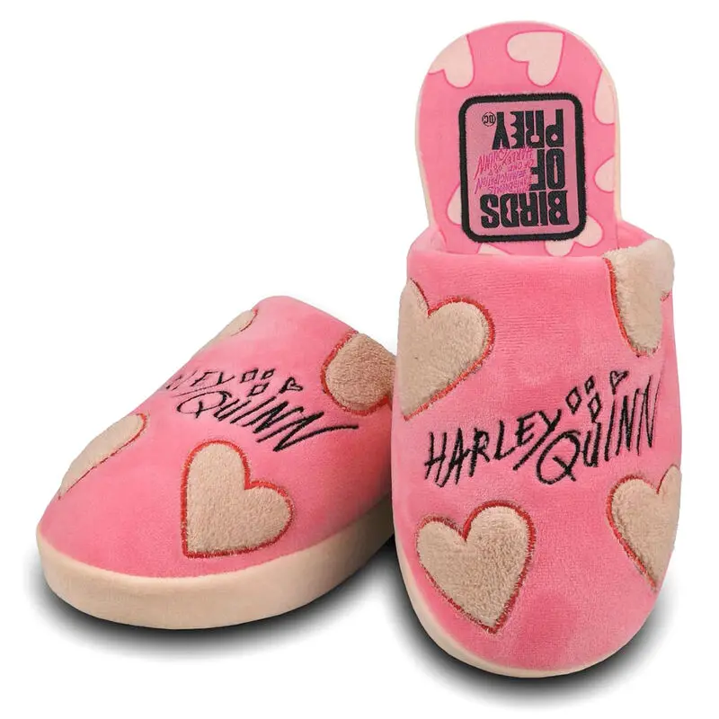 DC Comics Karley Quinn Hearts Pink ladies slippers product photo