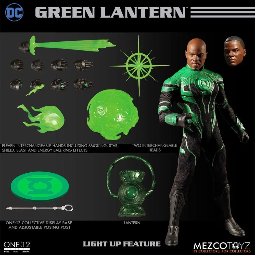 DC Comics Light-Up Action Figure 1/12 John Stewart - The Green Lantern 17 cm product photo