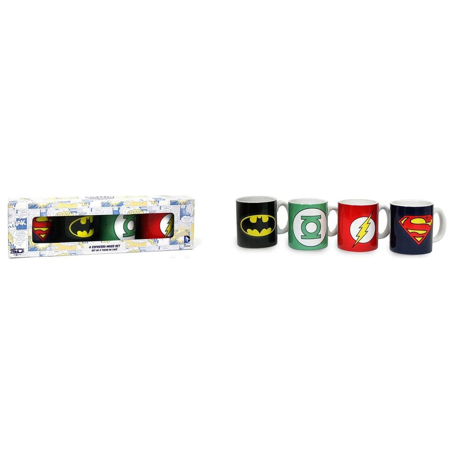 DC Comics Ceramic Mini Coffee Mugs Logos 8 cm Set  product photo