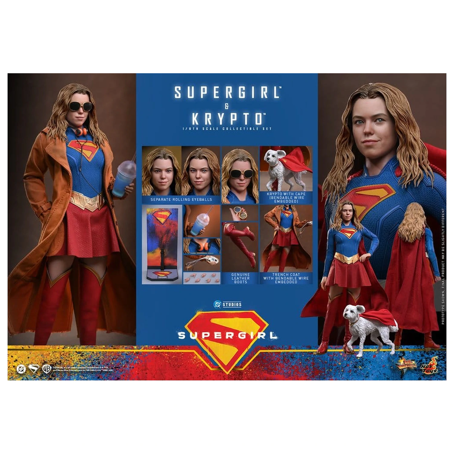 DC Comics Movie Masterpiece Action Figure Set Supergirl & Krypto 28 cm product photo