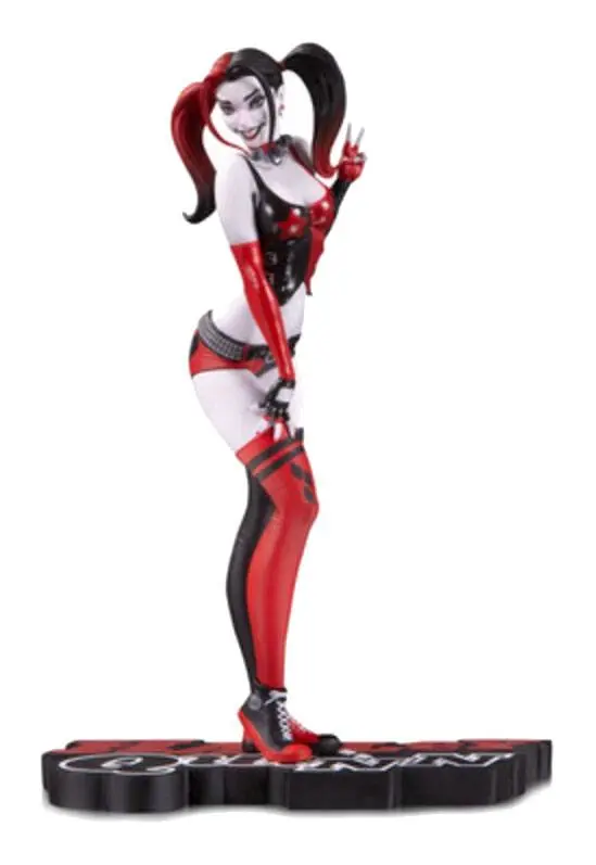 DC Comics Red, White &amp; Black Statue Harley Quinn by Scott Campbell 18 cm product photo