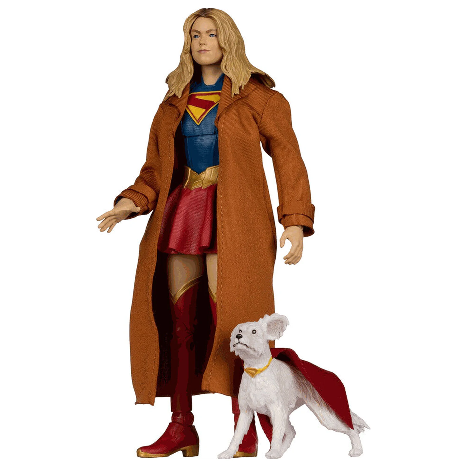 DC Comics Supergirl Deluxe Theatrical Edition Gold Label Collection Supergirl & Puppy Kripto figure 18cm product photo