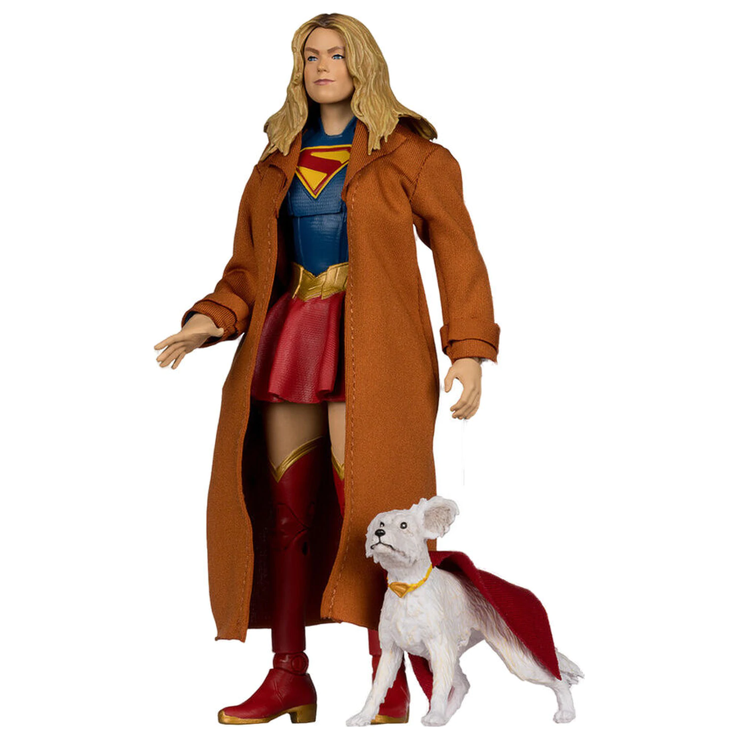 DC Comics Supergirl Deluxe Theatrical Edition Gold Label Collection Supergirl & Puppy Kripto figure 18cm product photo