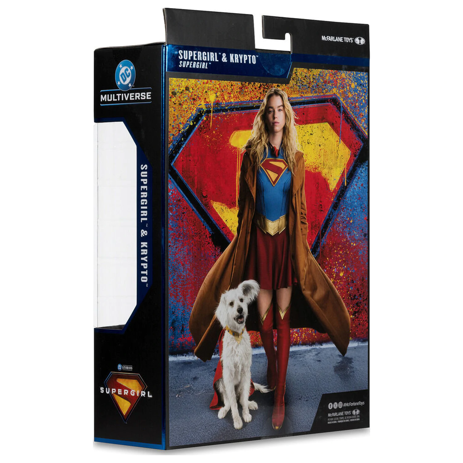 DC Comics Supergirl Deluxe Theatrical Edition Gold Label Collection Supergirl & Puppy Kripto figure 18cm product photo